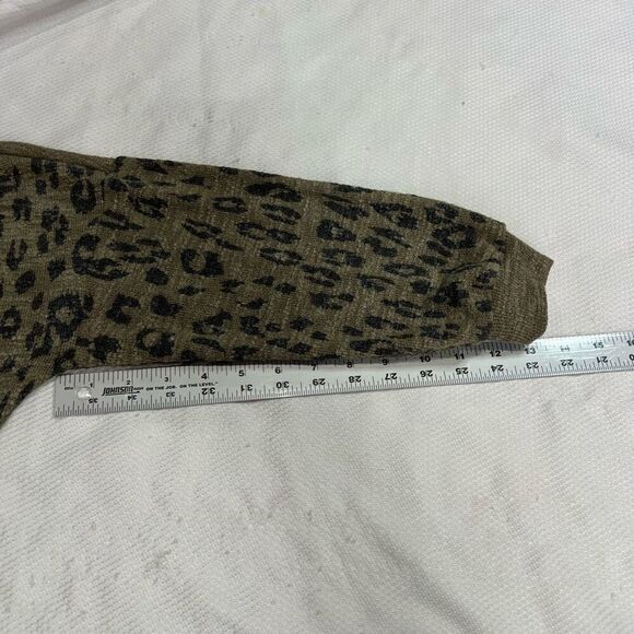 Daytrip Olive Black Lightweight Animal Print Cardigan XS - Picture 6 of 8